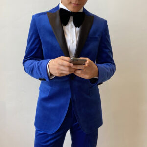 Royal Blue Velvet Tuxedo Suit Set