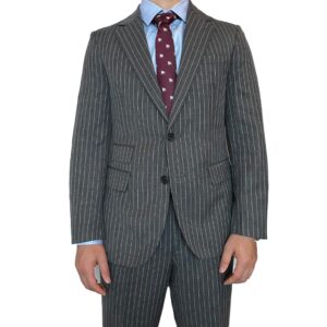 Gray Striped Suit Set