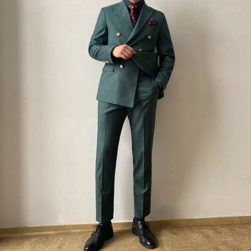 Green Striped Suit Set - Image 4