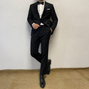 Black Peaked Lapel Tuxedo Suit Set