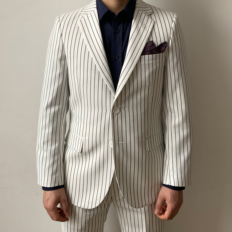 White Striped Suit Set - Image 6