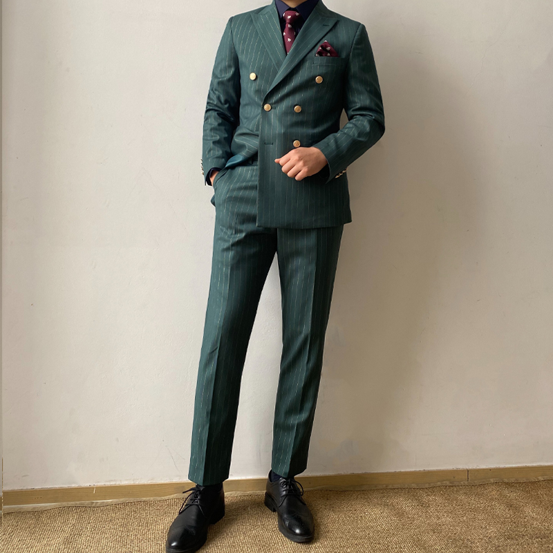 Green Striped Suit Set - Image 2