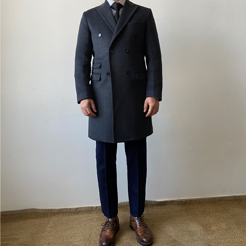 Dark Gray Cashmere Winter Coat - Image 6