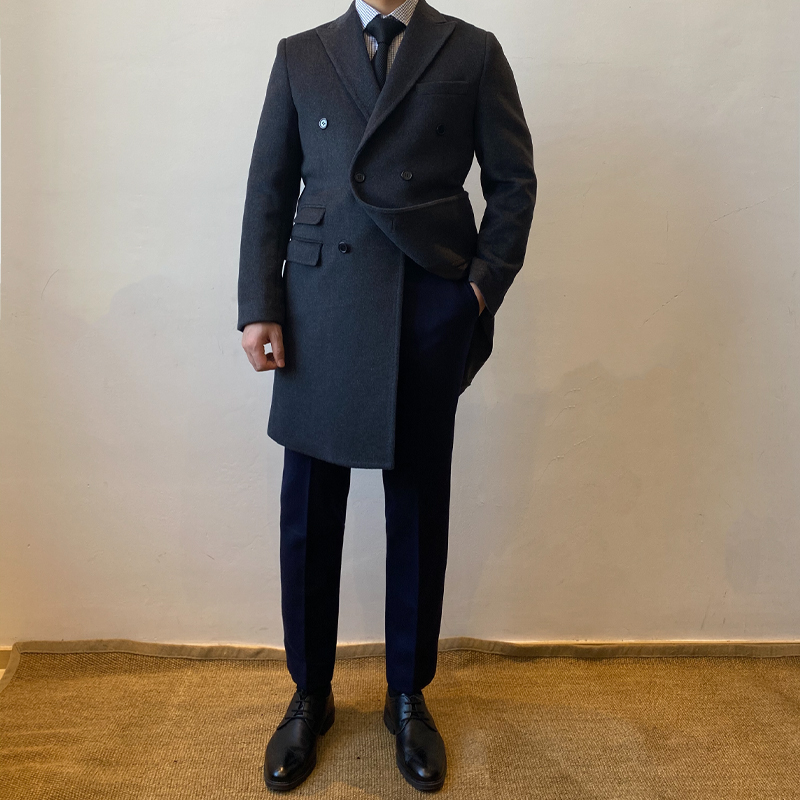 Dark Gray Cashmere Winter Coat - Image 3