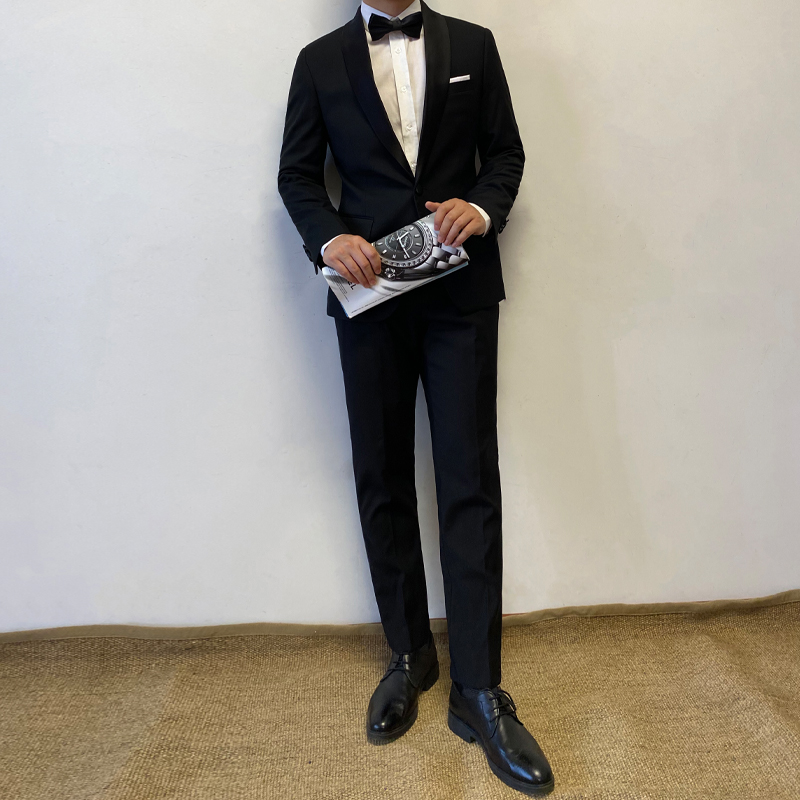 Black Shawl Collar Tuxedo Suit Set