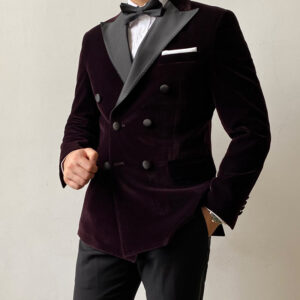 Purple Velvet Tuxedo Suit Jacket