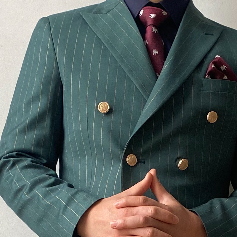 Green Striped Suit Set - Image 7