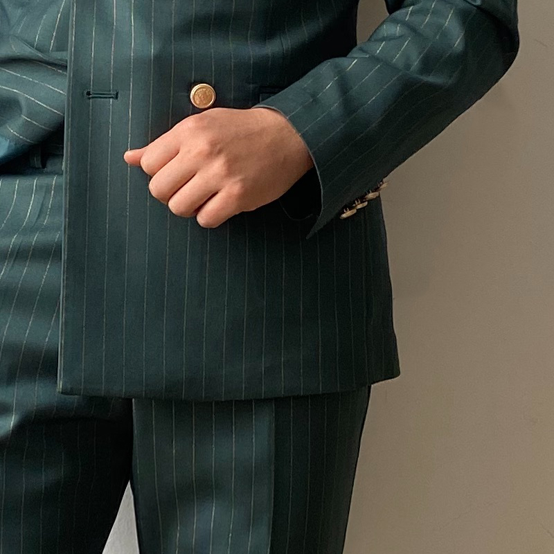 Green Striped Suit Set - Image 8