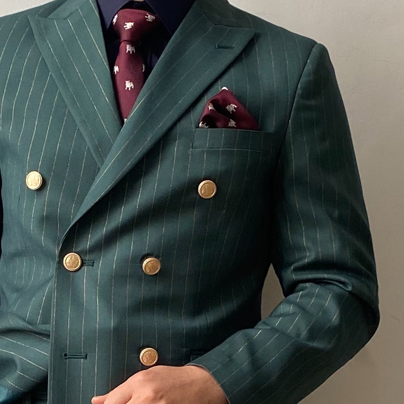 Green Striped Suit Set - Image 9
